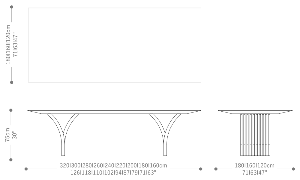 Image of the main dimensions of the product